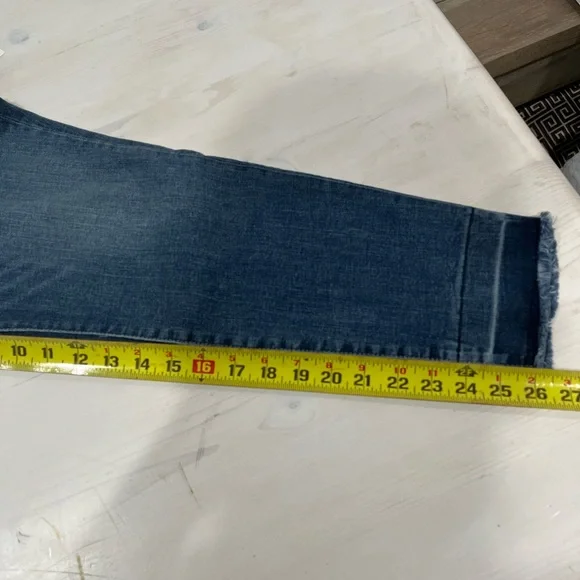 NEW Old Navy Rockstar Ankle Jeans Frayed Hem Mid-Rise Denim Blue Women's Size 14 - Picture 10 of 10